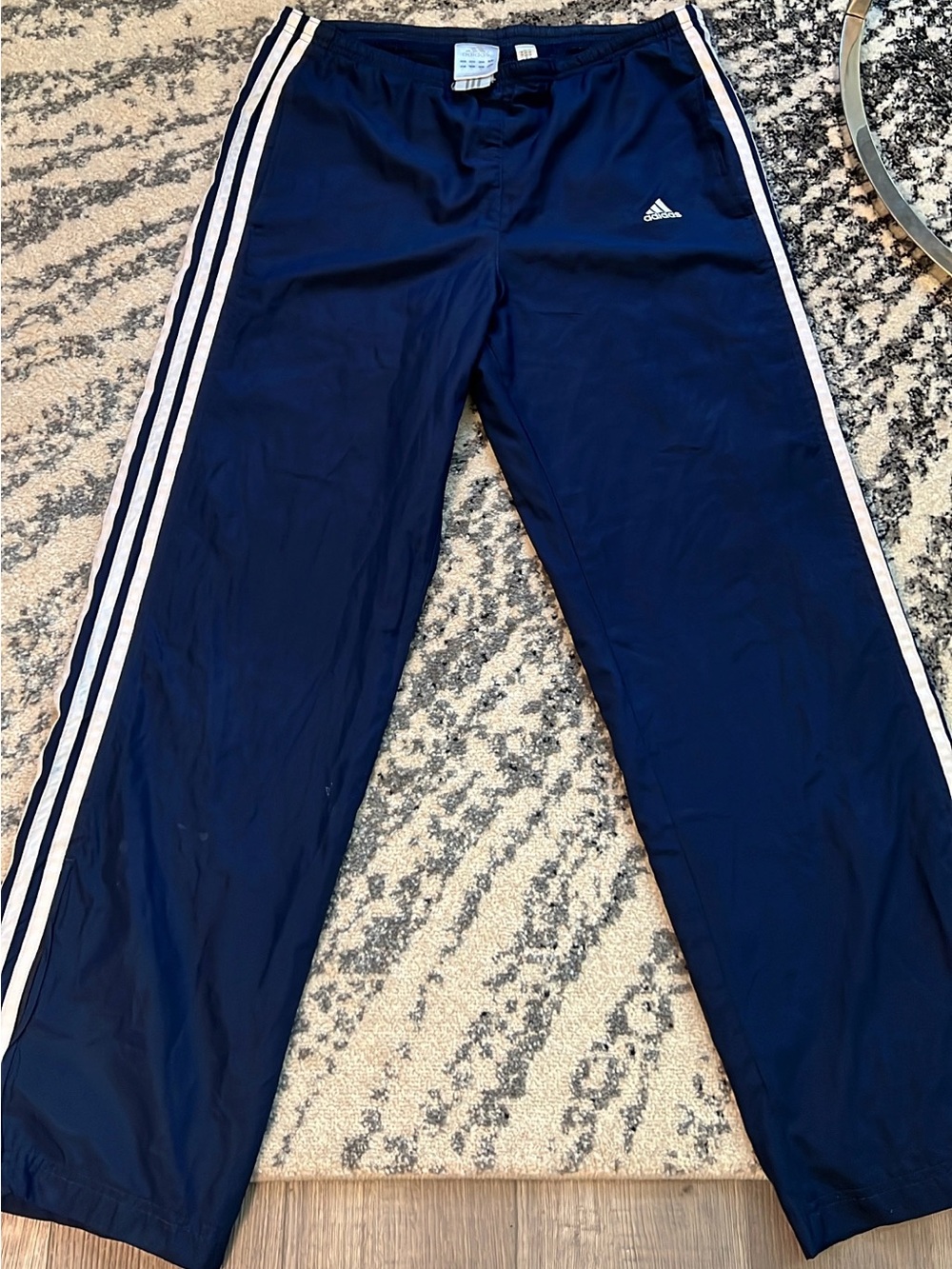vintage navy blue Adidas track pants